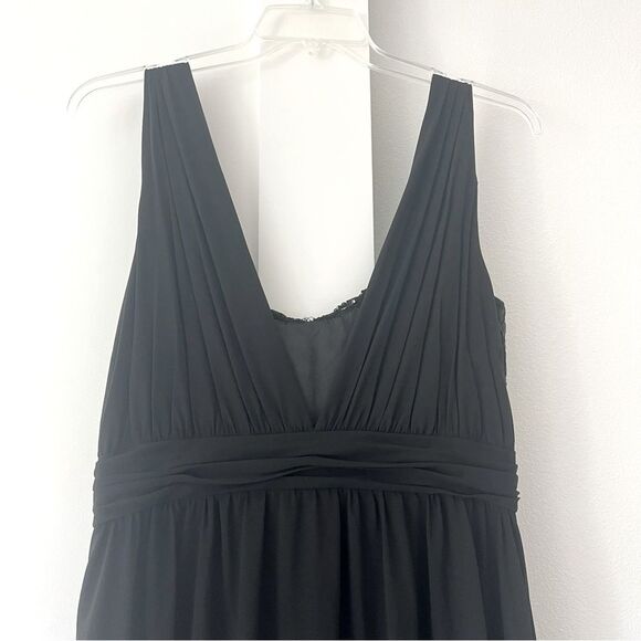 Love by Theia Black Lace Scoop Neck Gown Full Length Dress - Picture 7 of 11